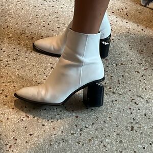 Alexander wang white booties
